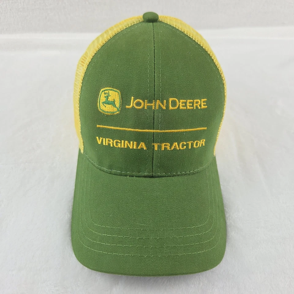 John Deere Virginia Tractor Camionero Sombrero Verde Delantero Amarillo Malla Trasera Retro Foto 1 de 4