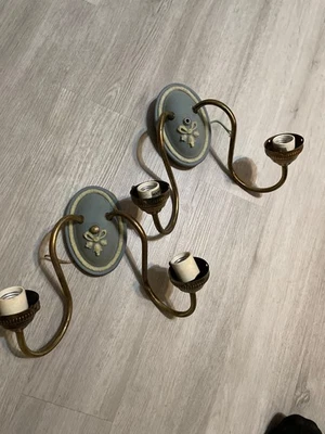 Apliques de pared de latón vintage, iluminación Thomas Industries, aplique de cinta neoclásico Foto 1 de 2