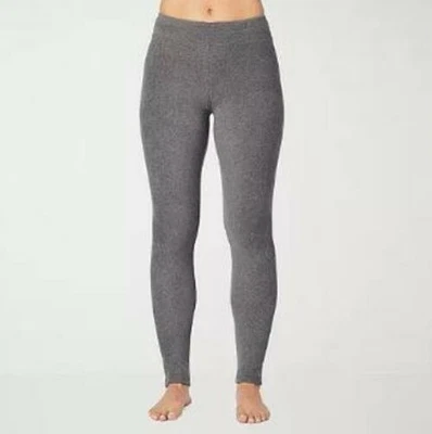 Leggings para mujer Cuddl Duds suaves elásticos grises XS Foto 1 de 2