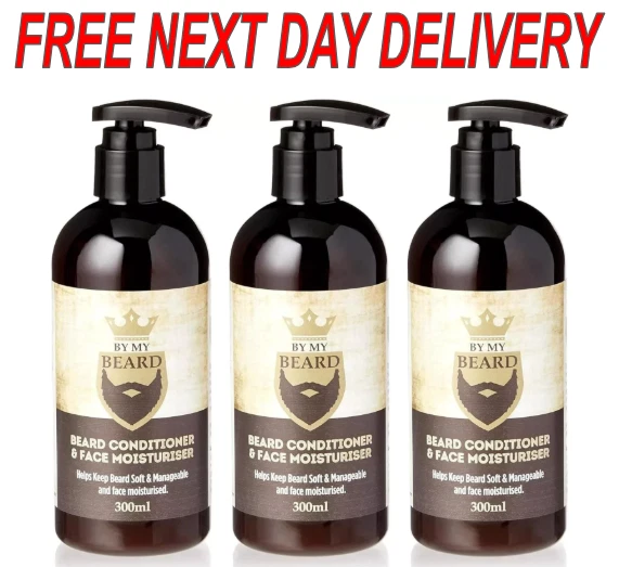 3 x By My Beard Conditioner & Face Moisturizer 300ml, Pack Of 3, Get an all-over