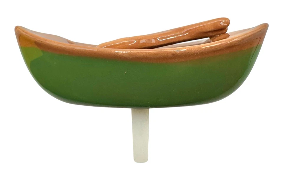 Nora Fleming Mini Retired Green Canoe A177 ‘Can You Canoe?’ Outdoors Camping - Image 1 of 4