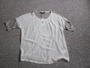Oui Shirt grau-creme weich fließend Gr.46 neu - Bild 1 von 6