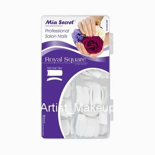 Mia Secret - Punta de Uñas Cuadrado Real 100 Piezas/500 Piezas Caja Acrílica - Transparente/Blanco/Natural Foto 1 de 1