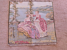 Vintage TAPESTRY Made in ITALY ~ TWO MAIDENS ~ 20x20  MINT ~FREE SHIP~