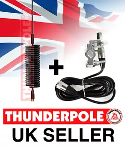 Thunderpole Mini Orbitor Antenna e 4 Bulloni Barra Montaggio Specchio Kit | Antenna Radio CB - Foto 1 di 3