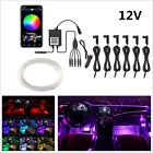 6IN1 RGB LED Car Interior Atmosphere Light App Control Music 8M Fiber Optic Band