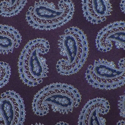 Corbata de seda tejida con punta PAISLEY PAISLEY THE MENS STORE púrpura azul marino nueva con etiquetas Foto 1 de 3