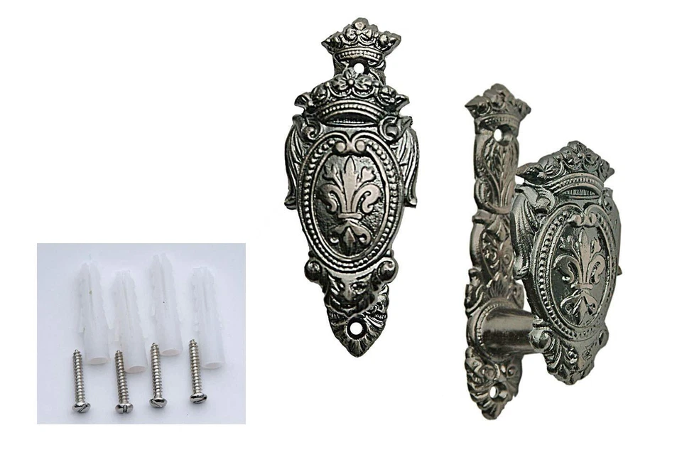 China Made Cncn203306 Fleur De Lis Shield Gun and Sword Holder 4" High Set of 2