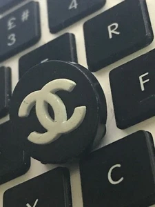 Single Iconic metal black white Chanel CC Logo metal shank back Button classic  - Picture 1 of 5