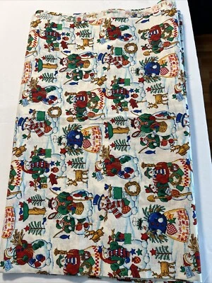 Fishing Snowmen Snow Angles Snowman Families Cotton Fabric 3 Yards - Image 1 of 3