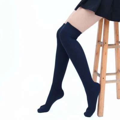 Nuevo Para Mujer Tejido Hasta el Muslo Bota Calcetines Extra Largos Invierno Medias Calentadores de Piernas Foto 1 de 4
