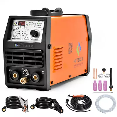 HITBOX Cold TIG Welder Welding Machine 4 in 1 200A Pulse TIG HF TIG Spot TIG MMA Welder