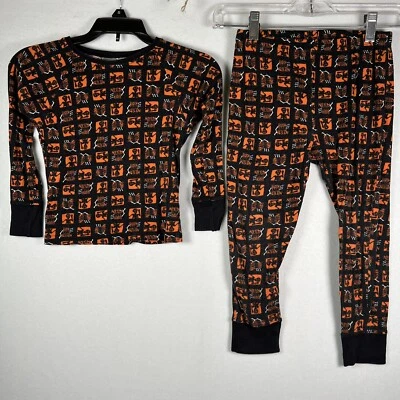Old Navy Halloween Happy Skeleton Boys kids pajamas Sleepwear size 6 Orange - Image 1 of 4