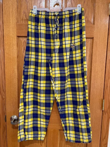 NFL MN MINNESOTA VIKINGS Men's L Football Flannel Plaid Lounge PJ Pant Cover
