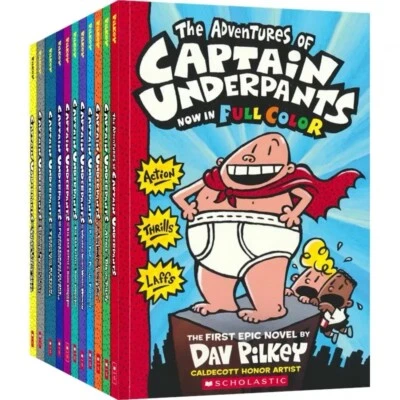 Captain Underpants 14 Books Set Full Color Kids Book Paperback by Dav Pilkey - image 1 of 2