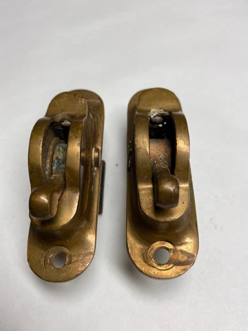 2 Antique Brass Window Locks Cover