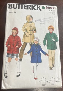 Vintage Butterick Sewing Pattern 3997 - Boys' & Girls' Coat - Uncut - Free Ship - Picture 1 of 7