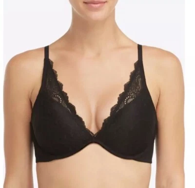 SPANX - 30030R -  Undie-Underwire Push-Up Plunge Bra - Very Black - 32D - NEW - Image 1 of 4