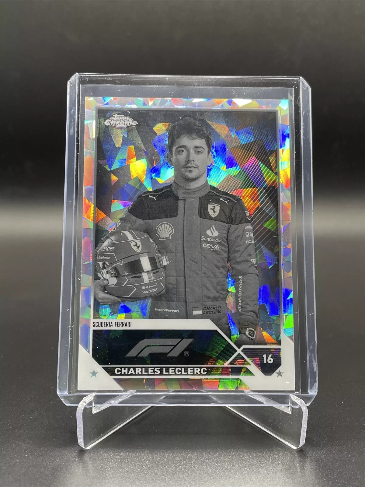 2023 Topps Chrome Sapphire F1 Charles Leclerc Black & White Portrait 01/15 #5