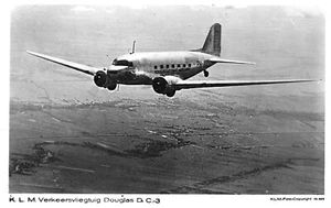 K. L. M. Verkeersvliegtuig Douglas D. C-3 Real Photo Postcard - Picture 1 of 2