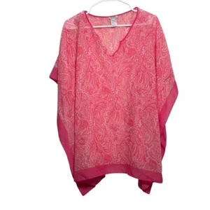 Talbots Bluse Damen L/XL rosa transparent Kimono lässig leicht künstlerisch - Bild 1 von 7