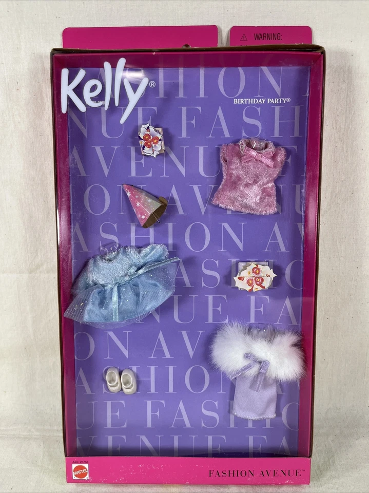 Barbie Fashion Avenue Kelly 1999 trajes de fiesta de cumpleaños 25754 raro en caja original Foto 1 de 4