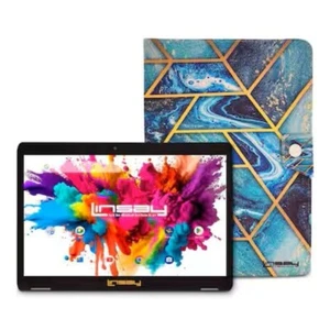LINSAY 10.1 in. High End Octa Core Tablet 128GB Android 13 with Art Blue Case - Picture 1 of 1