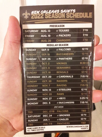 NEW ORLEANS SAINTS 2022 SEASON TICKET HOLDER STH SCHEDULE MAGNET Cover