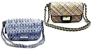 Karl Lagerfeld MultiColor Tweed Crossbody Small Flap Chain Shoulder Bag NWT $228 - Picture 1 of 11