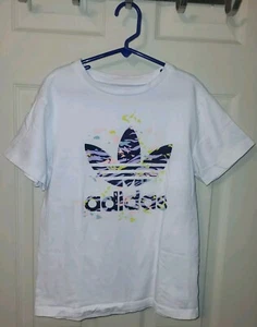 Adidas Girls Youth White Trefoil Logo T- Shirt Short Sleeve 11-12Y Size M  - Picture 1 of 16