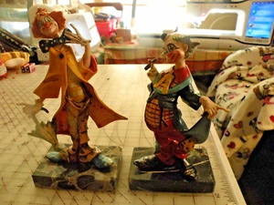 2 GENUINE CARRERRA MARBLE ITALY CLOWNS FONTANINI DEPOSE CIGAR UMBRELLA BOW TIE - Picture 1 of 11
