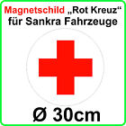 Rotes Kreuz Aufkleber auf Magnet für Sankra NVA RK BRK etc. -  Durchmesser 30cm