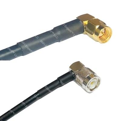 WIFI EXPERT LLC RFC195 SMA MALE ANGLE to TNC Male Angle Coax RF Cable USA-Ship Lot