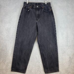Levis Jeans Mens 36x30 Black 560 Tapered Loose Fit Denim Dark Baggy Faded HipHop