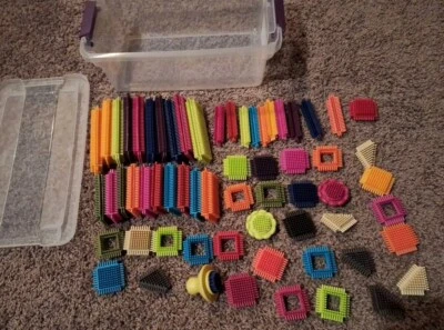 Bristle Blocks Lot 62 Interlocking Building Stem Toys Bricks Stacking Sensory - Image 1 of 4