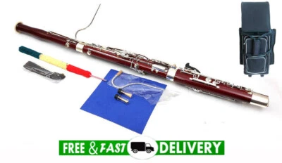 Advance Bassoon C Tone 26 键大枫木优质免费保护壳带轮子 — 第 1/4 张图片