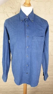 Brioni Herren Denim Paisley Shirt Größe: M/L SEHR GUTER Zustand uA £650 - Bild 1 von 11