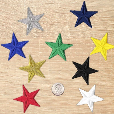 Parches de estrellas (paquete de 5) apliques de parche de hierro bordados con estrellas - 2" Foto 1 de 4