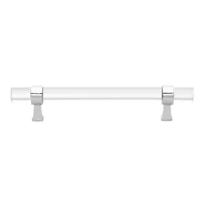 GlideRite 5" CC Clear Acrylic Cabinet Pull Polished Chrome - 4718-128-PC-1 - Picture 1 of 3