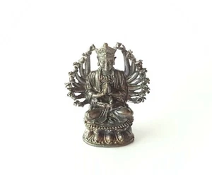 Conjunto Dios Chino Quan Yin Kwan Yin 1000 Brazos Estatua Tela Yant Rojo Adoración Suerte - Imagen 1 de 12