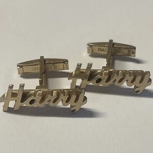 Vintage Swank "HARRY" Cuff Links Gold Tone Great Estate Piece - Picture 1 of 5