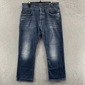G Star Raw Jeans Men 34x32 (Fit 34x30) Blue 3301 Loose Straight Leg Cotton Denim - Picture 1 of 16