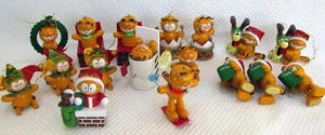 Vintage1981 Dakin Garfield Ornamenti in Legno Collezione di 17 - Foto 1 di 9