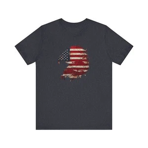 American Flag Pac-Man Tee, Retro Gamer Shirt, Unisex Graphic Tee - Picture 1 of 10