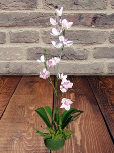 Artificial Phalaenopsis Orchid Plant, Silk Flowers LAVENDER - Picture 1 of 5