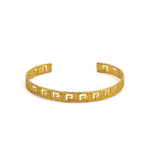 Brazalete Llave Griega, Brazalete Meandro Chapado en Oro, Regalos de Grecia - Imagen 1 de 4