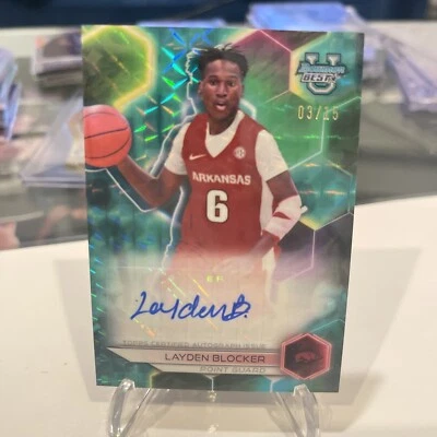 Layden Blocker 2023-24 Bowman U Best Teal Refractor AUTO # /15 Arkansas 🔥 - Image 1 of 4