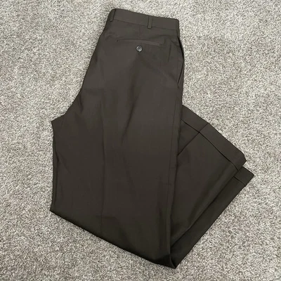 Pantalones Ralph Lauren Para Hombre 36x29 Marrón Lana Total Comodidad Plisados Puños Usados en Excelente Condición Preppy Foto 1 de 4