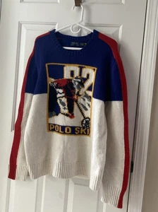 Polo Ralph Lauren 92 Ski Color Block Wool Sweater Men's Sz L - Picture 1 of 14