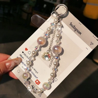 Crystal Beaded Phone Lanyard Adjustable Wrist Strap for Mobile Cell Phone - Image 1 of 4